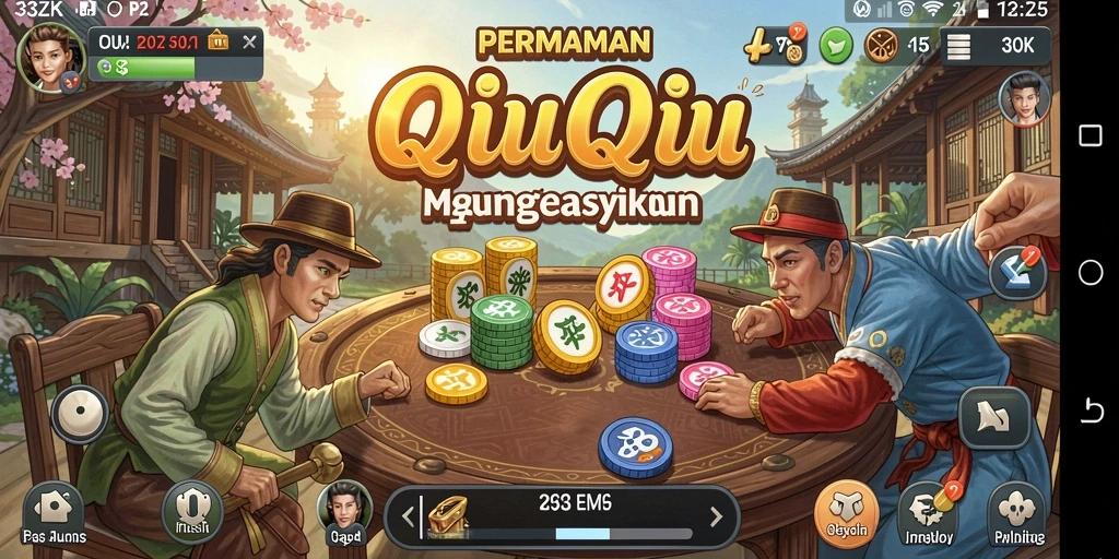 Screenshot 33ZK menampilkan aksi seru permainan QiuQiu.