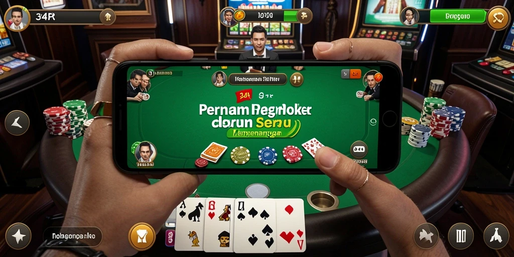 Screenshot 34R menampilkan aksi seru di permainan Poker.
