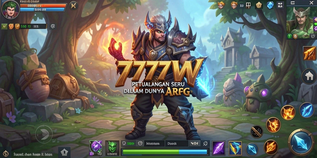 Tampilan gameplay mendebarkan dari 7777W dalam dunia ARPG.
