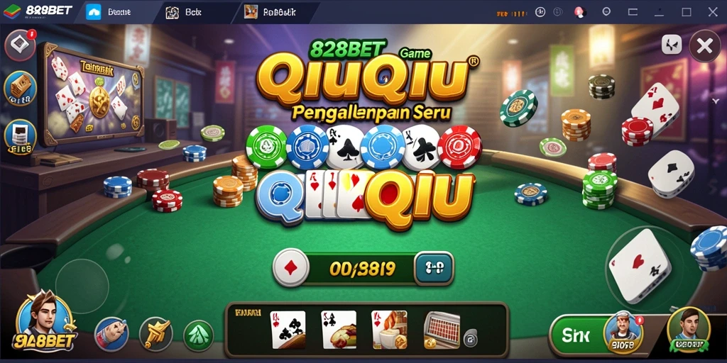 Tampilan gameplay QiuQiu yang seru dalam aplikasi 828BET.