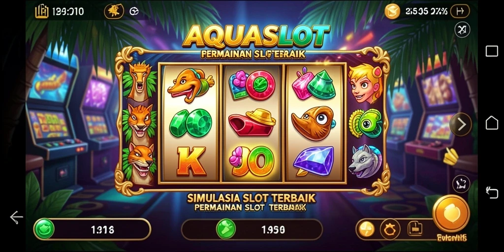 Tampilan gameplay AQUASLOT yang menarik dan interaktif saat bermain slot.