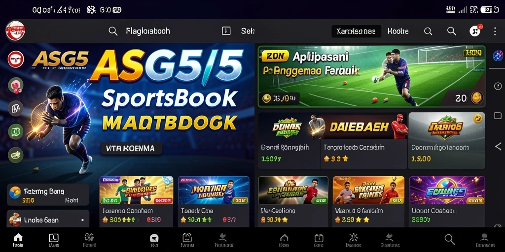 Tampilan gameplay ASG55 dengan berbagai opsi taruhan olahraga.