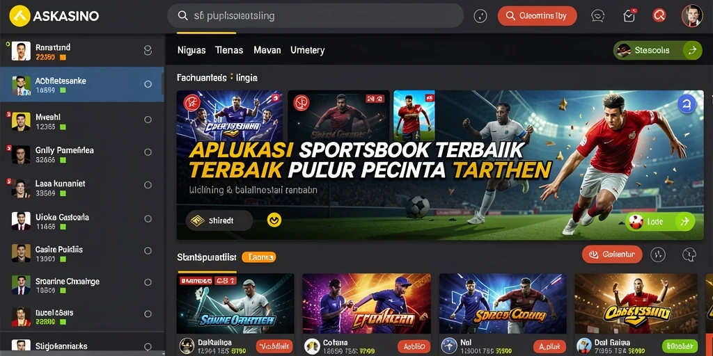 Tampilan antarmuka pengguna aplikasi Sportsbook ASKASINO.