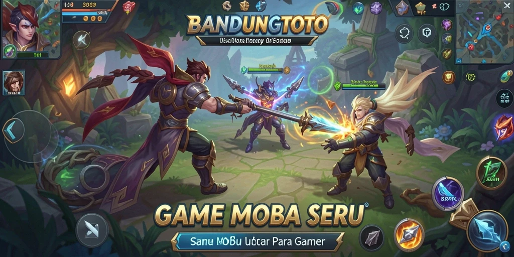 Tampilan gameplay seru dari BANDUNGTOTO yang menampilkan aksi MOBA.