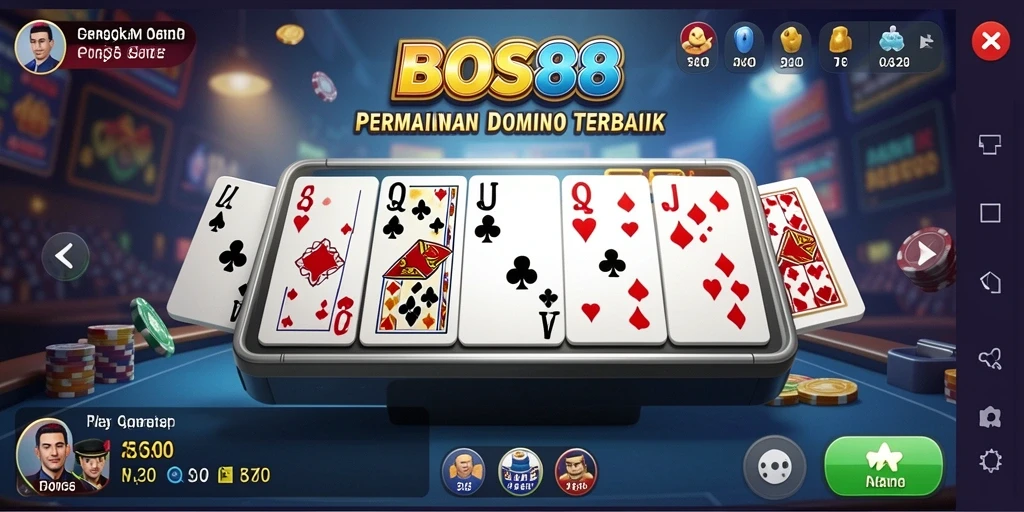 Tampilan menarik dari gameplay Domino di BOS88.