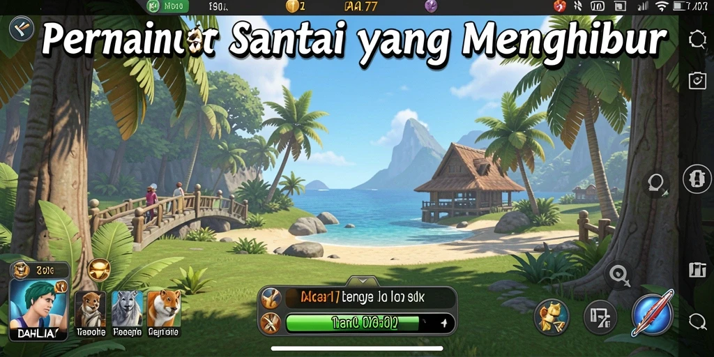 Screenshot utama DAHLIA77 menunjukkan gameplay yang mengasyikkan dan penuh warna.