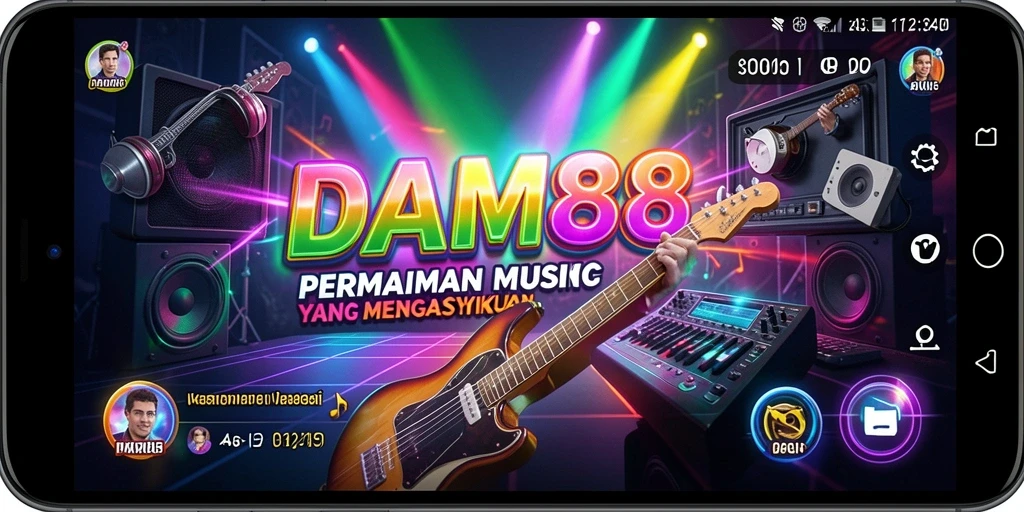Screenshot utama dari gameplay DAM88 menampilkan interaksi musik yang seru.