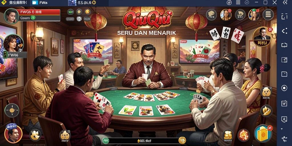 Tampilan gameplay QiuQiu yang seru dan interaktif.
