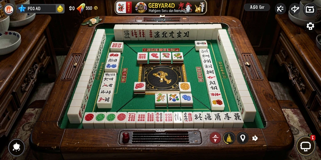 Screenshot GEBYAR4D menampilkan gameplay Mahjong yang seru.