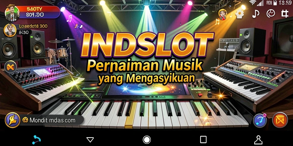 Tampilan gameplay INDSLOT dengan berbagai pilihan musik yang menarik.