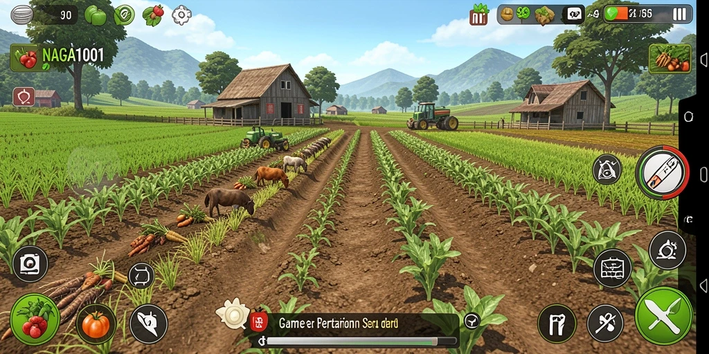 Gameplay seru NAGA1001 dengan aksi bertani yang menarik.