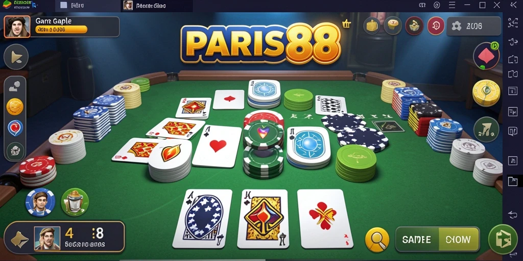 Gameplay seru Gaple di PARIS88 ditampilkan dengan antarmuka yang menarik.