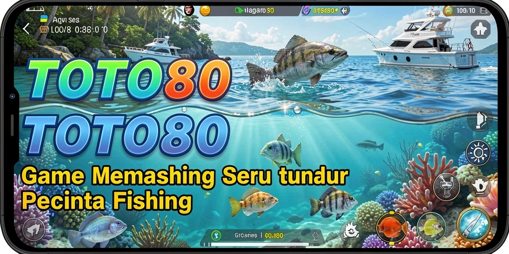 Tampilan gameplay TOTO80 dengan aksi memancing yang seru.